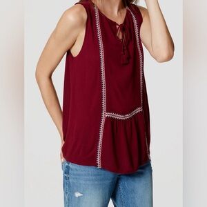LOFT Burgundy Sleeveless Tank Top